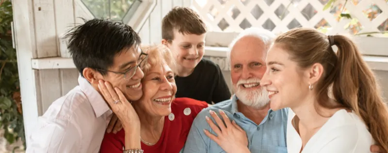 A family talking together about support for an older relative